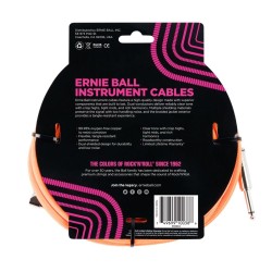 Ernie Ball 6084 18' Braided Straight/Angle Instrument Cable Neon Orange