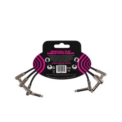 Ernie Ball 6221 6" Flat Ribbon Patch Cable 3-Pack