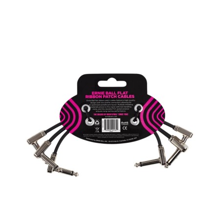 Ernie Ball 6221 6" Flat Ribbon Patch Cable 3-Pack
