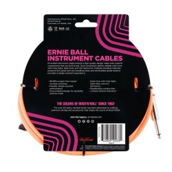 Ernie Ball 6079 10' Braided Straight/Angle Instrument Cable Neon Orange