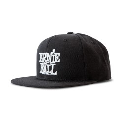 Ernie Ball 4154 Black with White Stacked Logo Hat