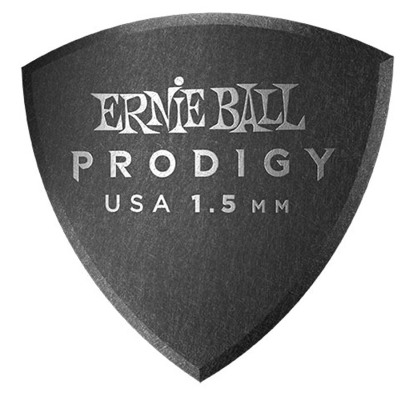 Ernie Ball 9332 1.5mm Black Large Shield Prodigy Picks 6-pack