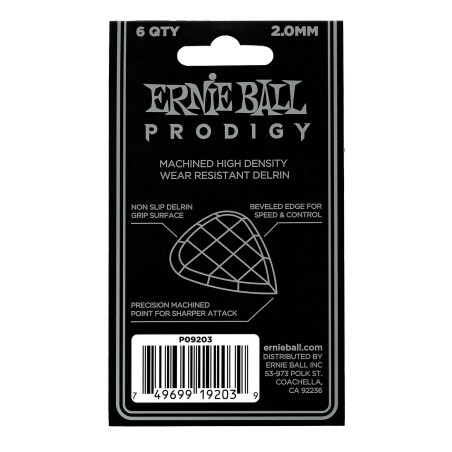 Ernie Ball 9203 2.0mm White Mini Prodigy Picks 6-Pack