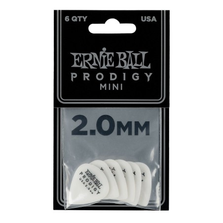 Ernie Ball 9203 2.0mm White Mini Prodigy Picks 6-Pack