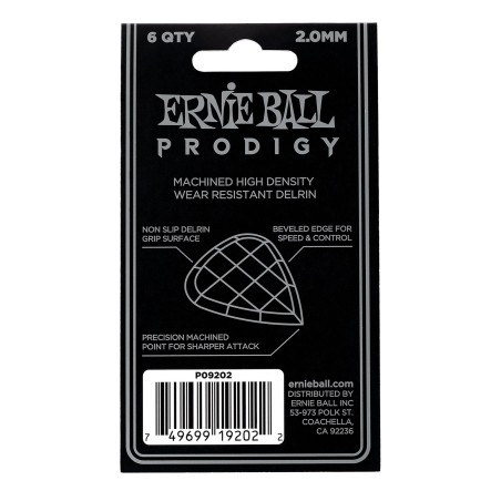 Ernie Ball 9202 2.0mm White Standard Prodigy Picks 6-Pack