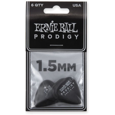 Ernie Ball 9199 1.5mm Black Standard Prodigy Picks 6-Pack