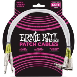 Ernie Ball 6056 1.5' Straight/Angle Patch Cable 3-pack White