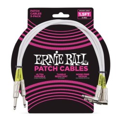 Ernie Ball 6056 1.5' Straight/Angle Patch Cable 3-pack White