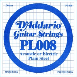 D'Addario PL008 .008 Plain Steel