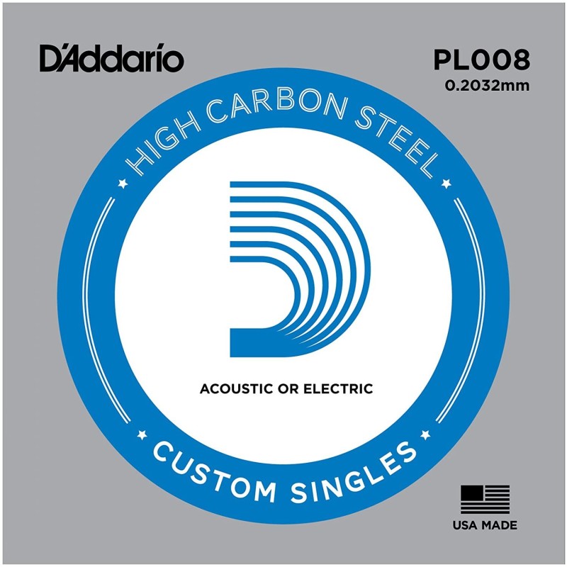 D'Addario PL008 .008 Plain Steel