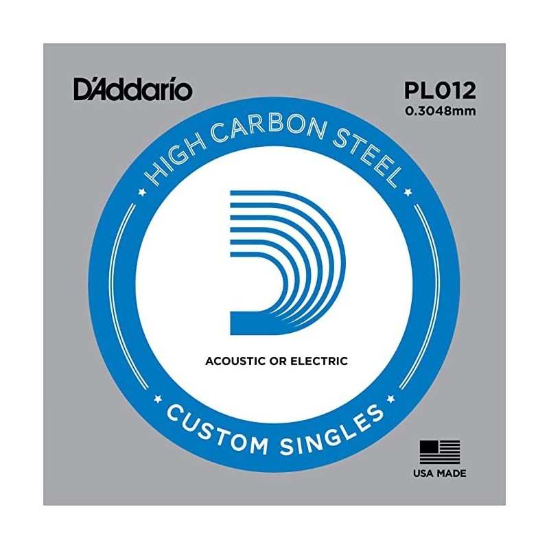 D'Addario PL012 .012 Plain Steel