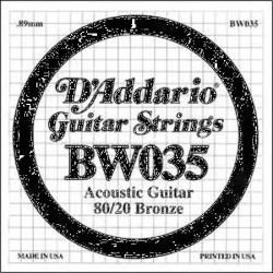 D'Addario BW035 .035 80/20 Bronze Wound