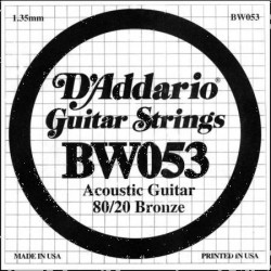 D'Addario BW053 .053 80/20 Bronze Wound