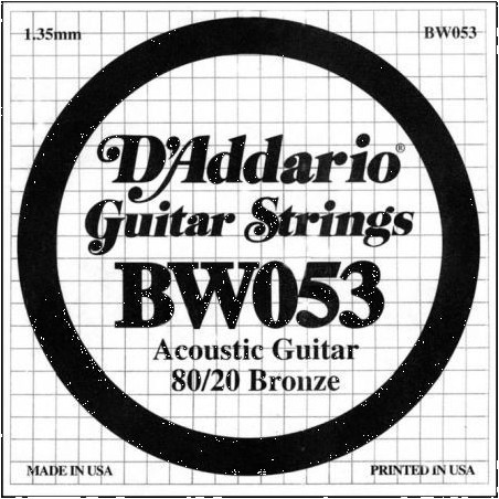 D'Addario BW053 .053 80/20 Bronze Wound