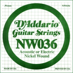 D'Addario NW036 .036 XL Nickel Wound