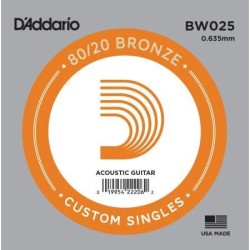 D'Addario BW025 .025 80/20 Bronze Wound