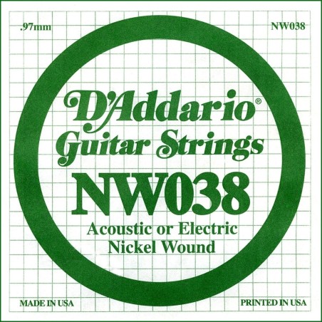D'Addario NW038 .038 XL Nickel Wound