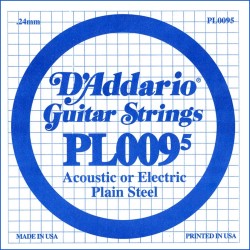 D'Addario PL0095 .00095 Plain Steel