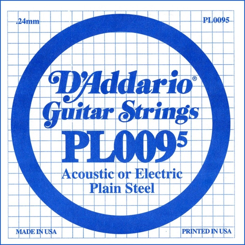 D'Addario PL0095 .00095 Plain Steel