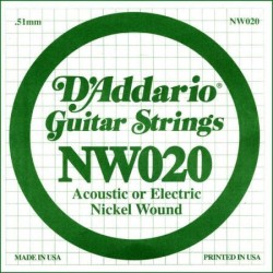 D'Addario NW020 .020 XL Nickel Wound
