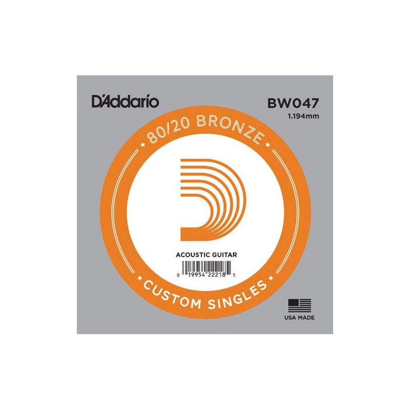 D'Addario BW047 .047 80/20 Bronze Wound