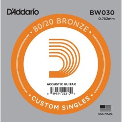 D'Addario BW030 .030 80/20 Bronze Wound