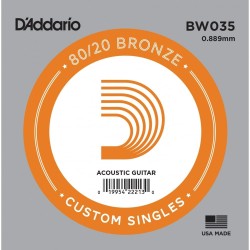 D'Addario BW035 .035 80/20 Bronze Wound