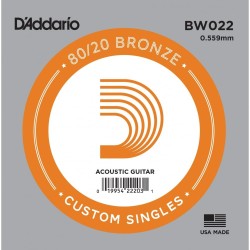 D'Addario BW022 .022 80/20 Bronze Wound