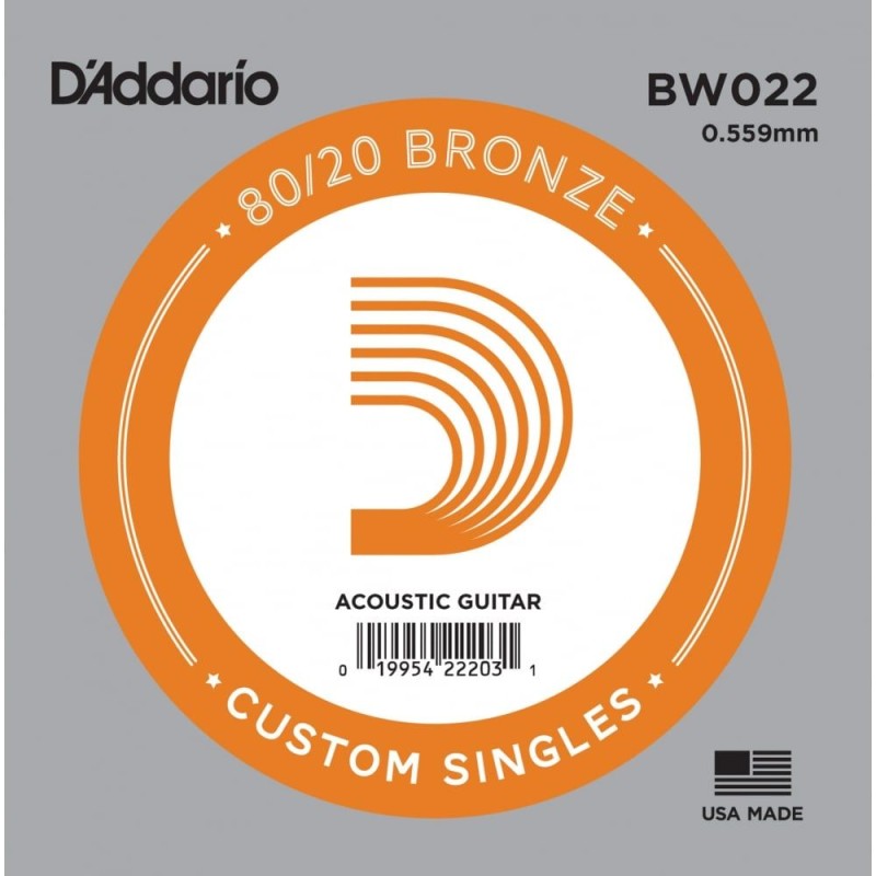 D'Addario BW022 .022 80/20 Bronze Wound