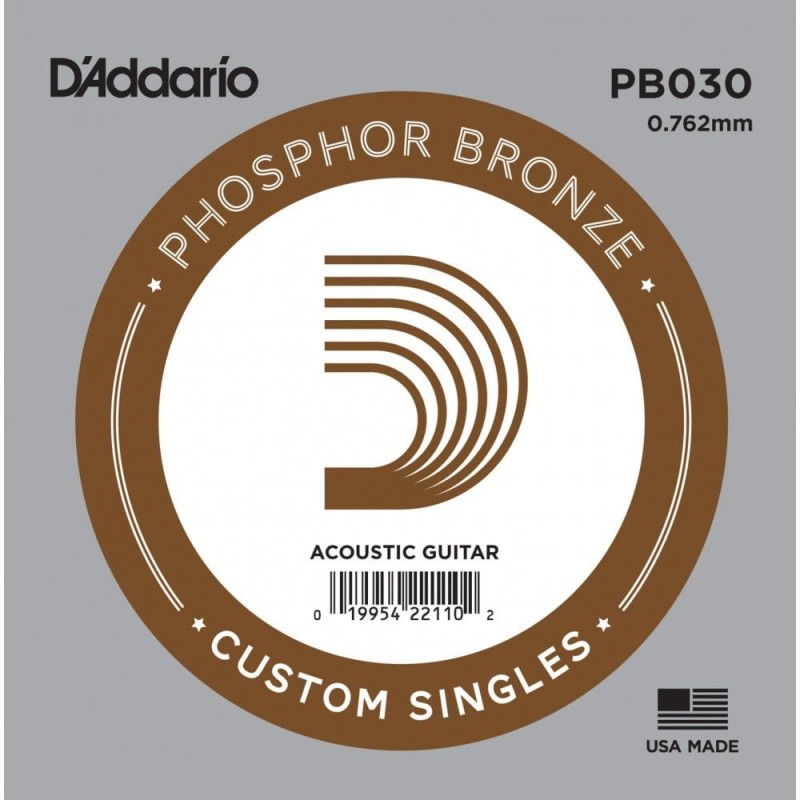 D'Addario PB030 .030 Phosphor Bronze Wound