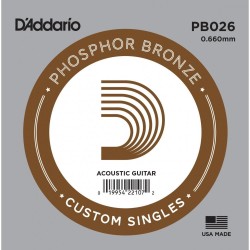 D'Addario PB026 .026 Phosphor Bronze Wound