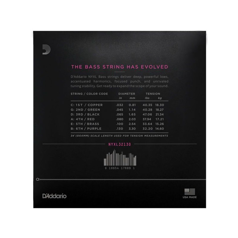 D'Addario NYXL32130 Long 32-130