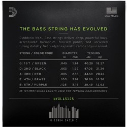 D'Addario NYXL45125 Long 45-125