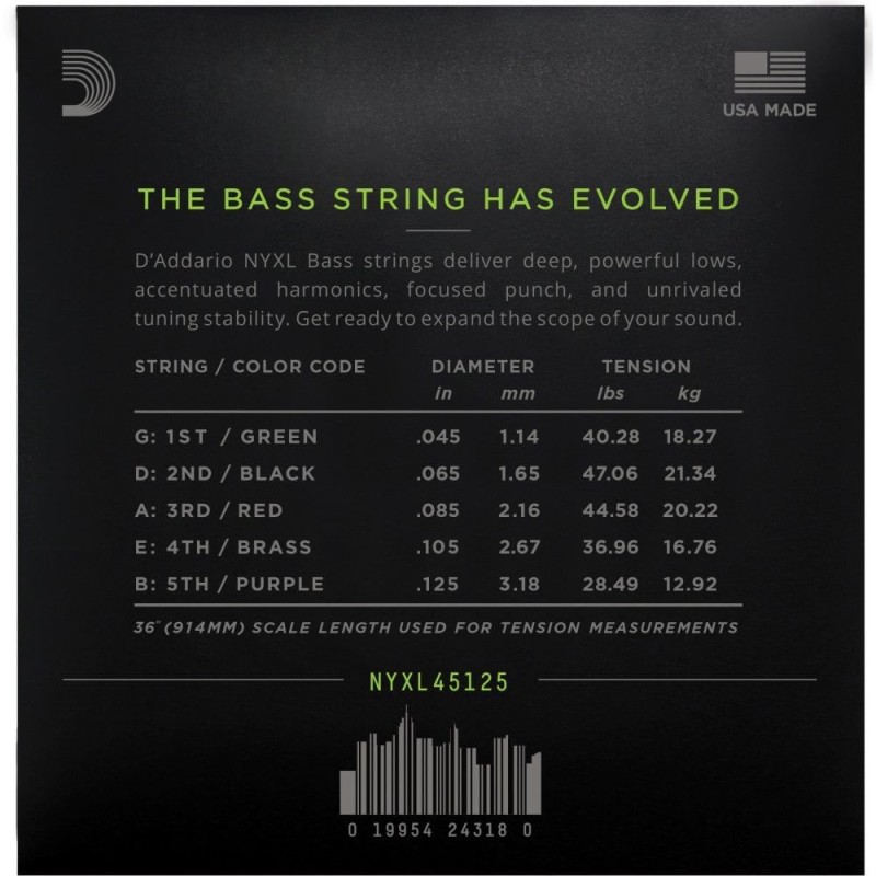 D'Addario NYXL45125 Long 45-125