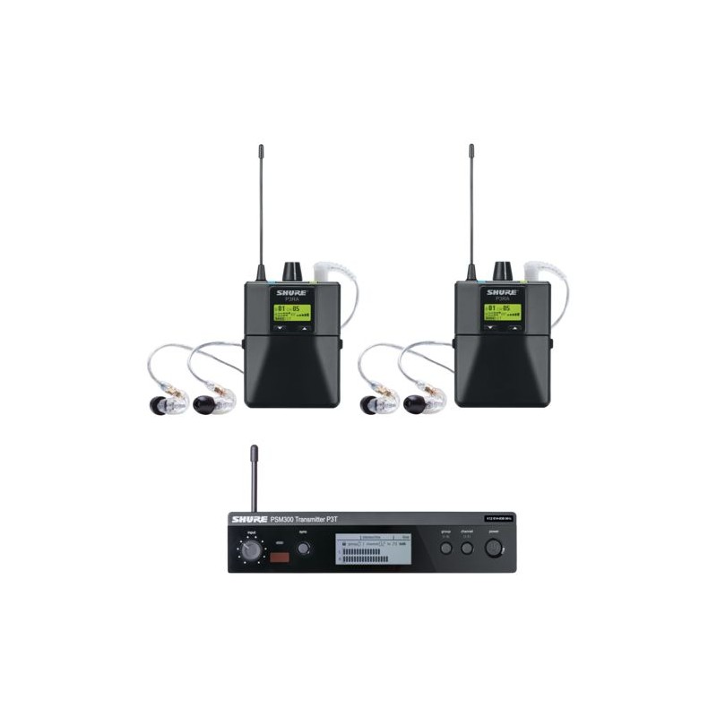 Shure P3TERA215TWP-K3E PSM300 TWINPACK PRO