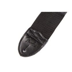 Fender 2" Black Poly Strap w/ White Fender Logo