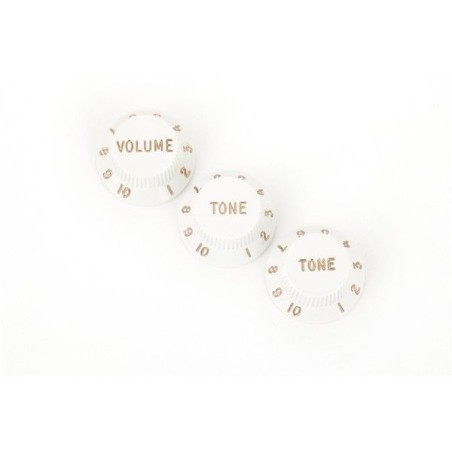 Fender Strato Volume & Tone Knobs Set White