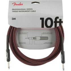 Fender Professional Series Instrument Cables, 10', Red Tweed