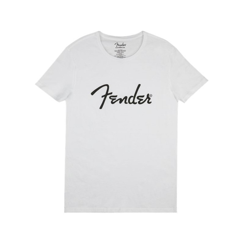 Fender Spaghetti Logo Men's Tee, White, XL