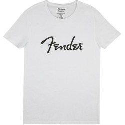 Fender Spaghetti Logo Men's Tee  White Small