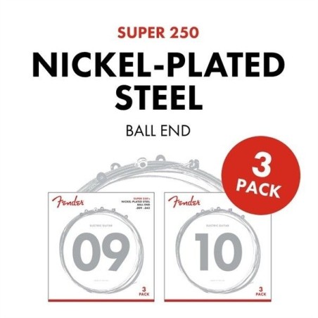 Fender 250L 09-42 3-Pack