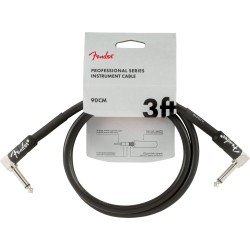 Fender Instrument Cables, Angle/Angle 3' Black