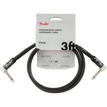Fender Instrument Cables, Angle/Angle 3' Black