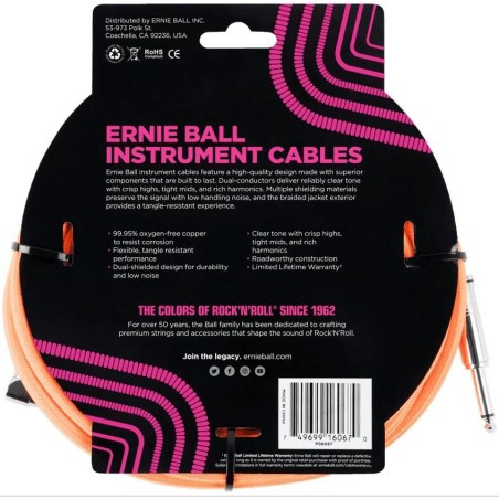 Ernie Ball 6067 Braided Neon Orange