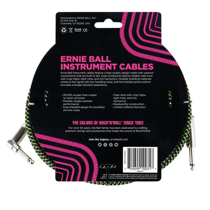 Ernie Ball 6066 Braided Black/Green