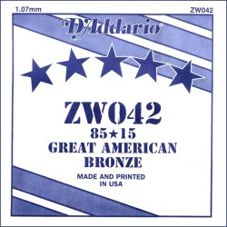 D'Addario ZW042 .042 85/15 Bronze Wound