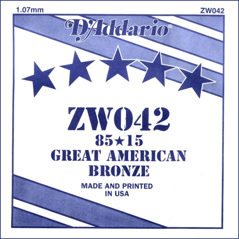 D'Addario ZW042 .042 85/15 Bronze Wound