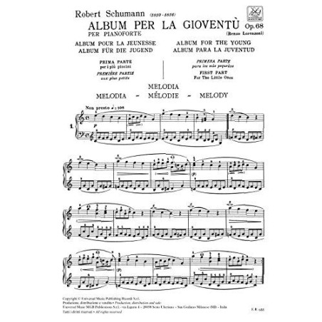 Album per la Gioventù Op.68 Schumann Ricordi
