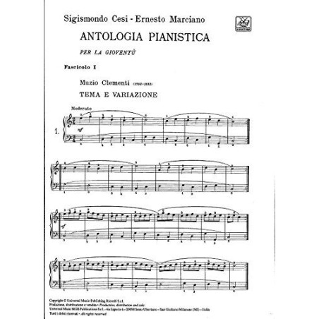 Antologia Pianistica Fascicolo 1 Cesi Marciano