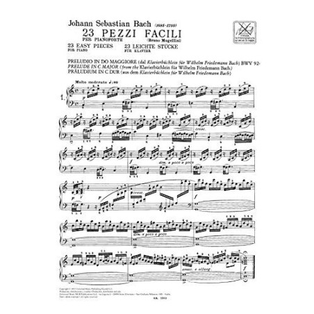 23 Pezzi Facili per Pianoforte Bach
